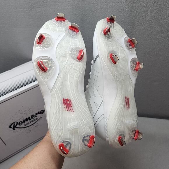 New Balance White Grey FuelCell Romero Duo‎ Comp Softball Cleats Size 6.5 - Picture 5 of 8